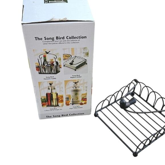 NEW! Song Bird Flatware Caddy and Napkin Holder Metal - Picture 2 of 4